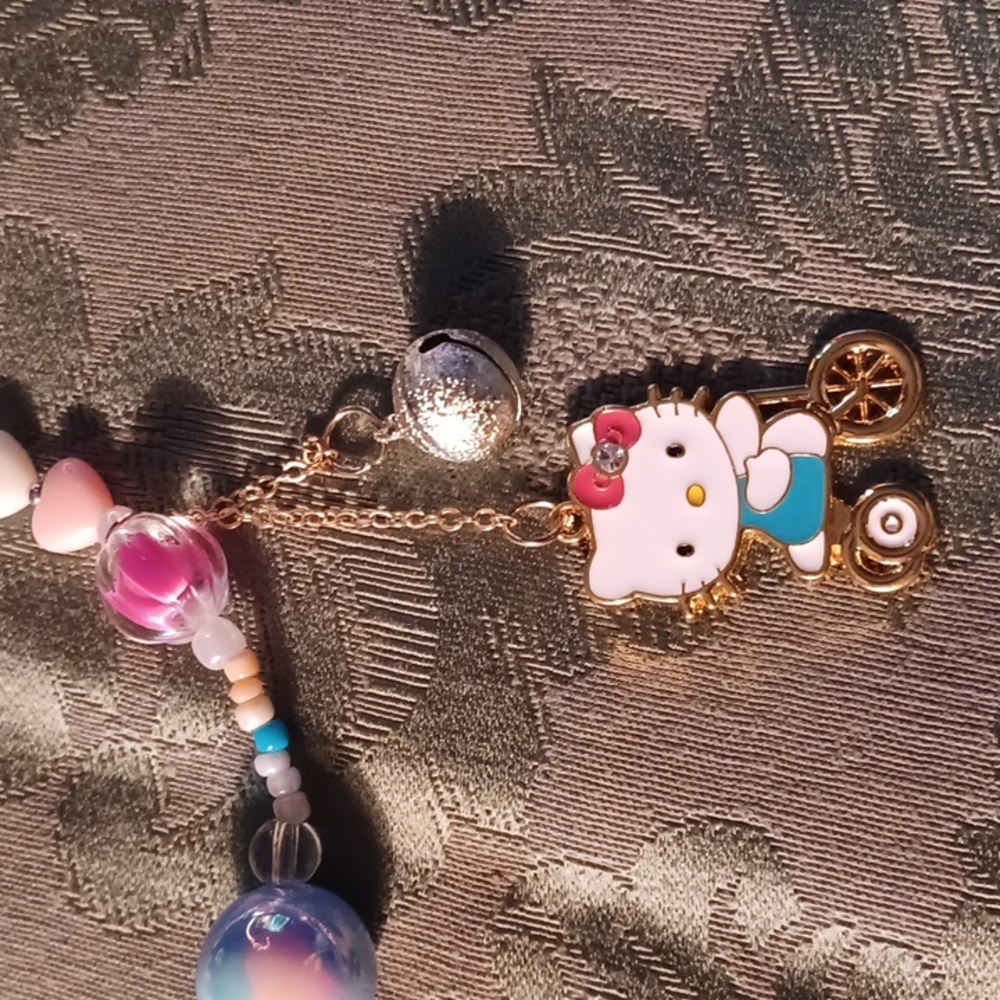 Beaded Bicycle Kitty Necklace